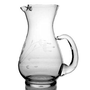 Vintage Princess House Heritage Small Etehced Crystal Pitcher with Ice Lip #402